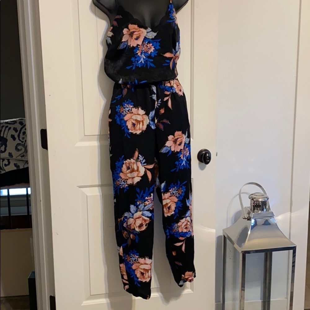 Silky floral romper